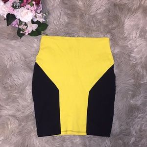 Yellow and black pencil skirt (1)